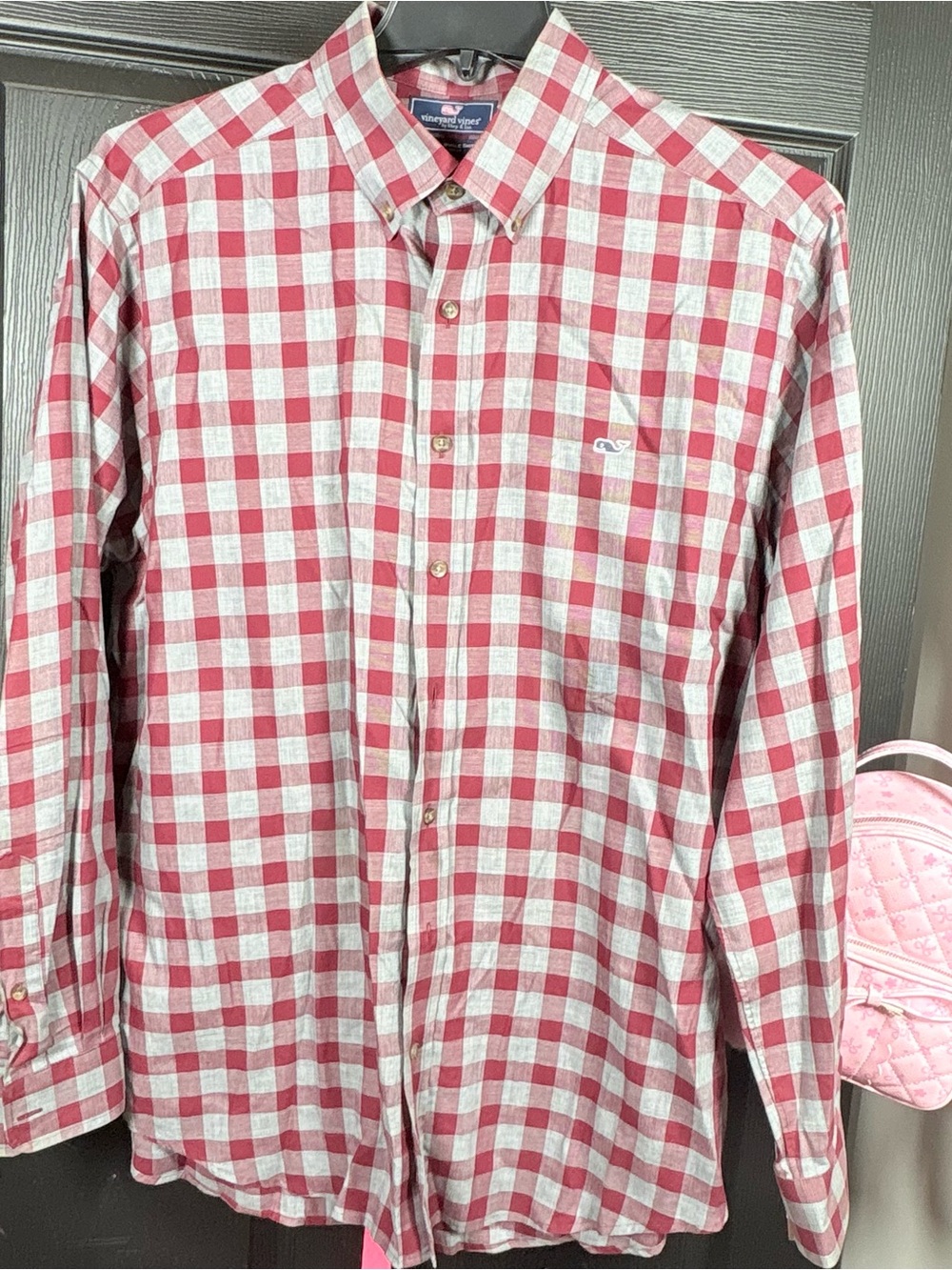 Vineyard Vines Red and White Gingham Button-Down Shirt